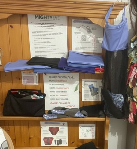 Our Range of Period Shorts Pants and Pads are Stocked at Jefferson Eco Shop St Albans - MightyEve