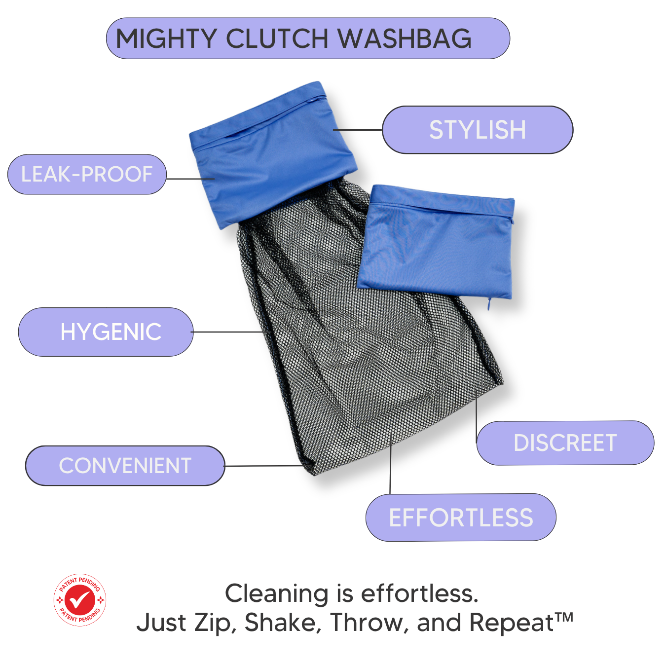 Swap-out Period Pants with 3 Pads and Free Clutch Wash Bag