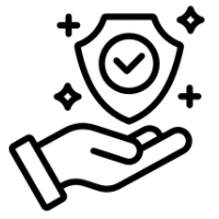 Set of icons and text describing product features on a white background