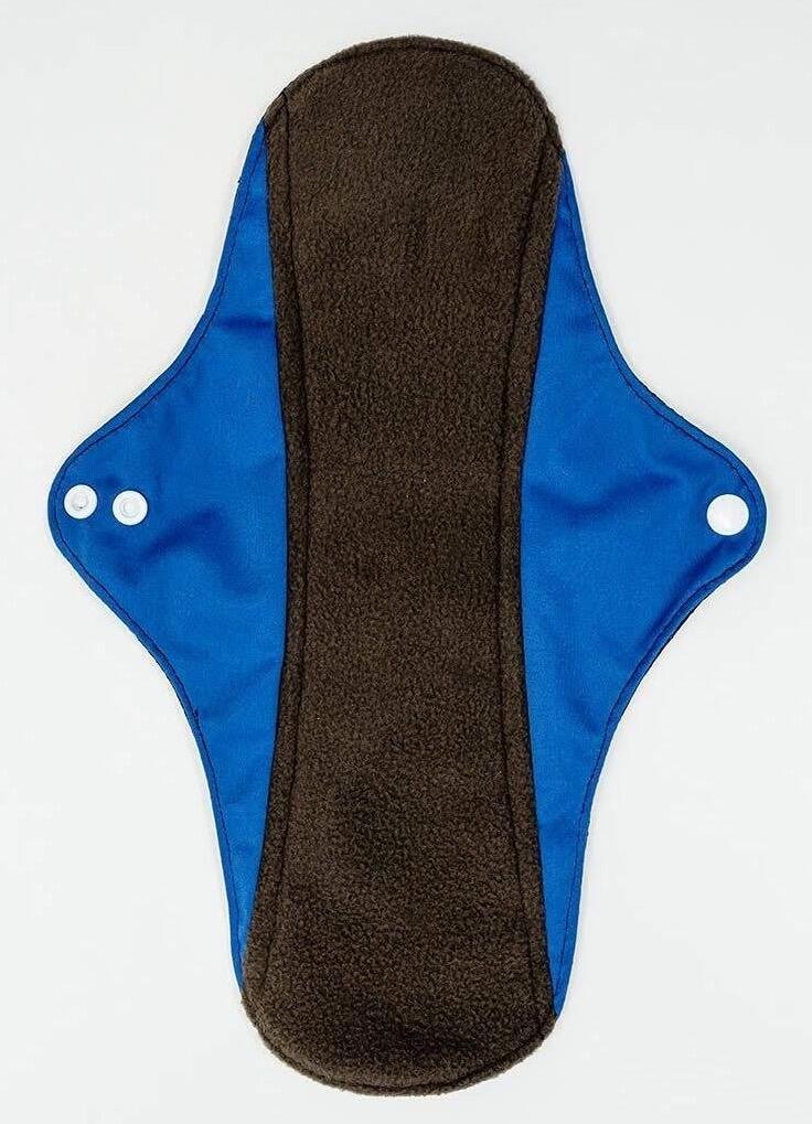 Mighty Heavy Night Popper Pad - MightyEve Blue reusable period popper pad heavy flow overnight with bamboo charcoal fabric