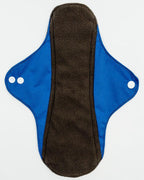 Mighty Heavy Active Popper Pad - MightyEve Clothing large period popper pad with blue exterior and bamboo charcoal fabric interior on a white background