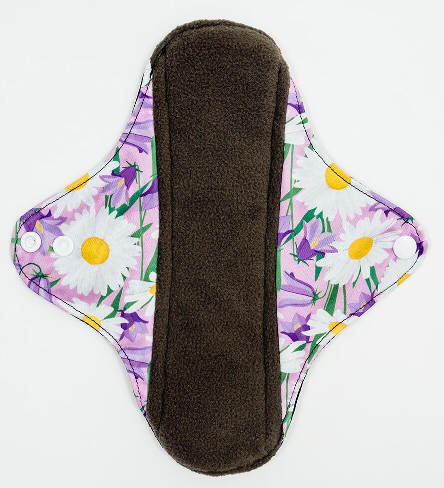 Mighty Medium Popper Pad - MightyEve Floral - patterned medium menstrual period popper pad on a white background