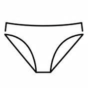 Outline of a women's underwear on a white background